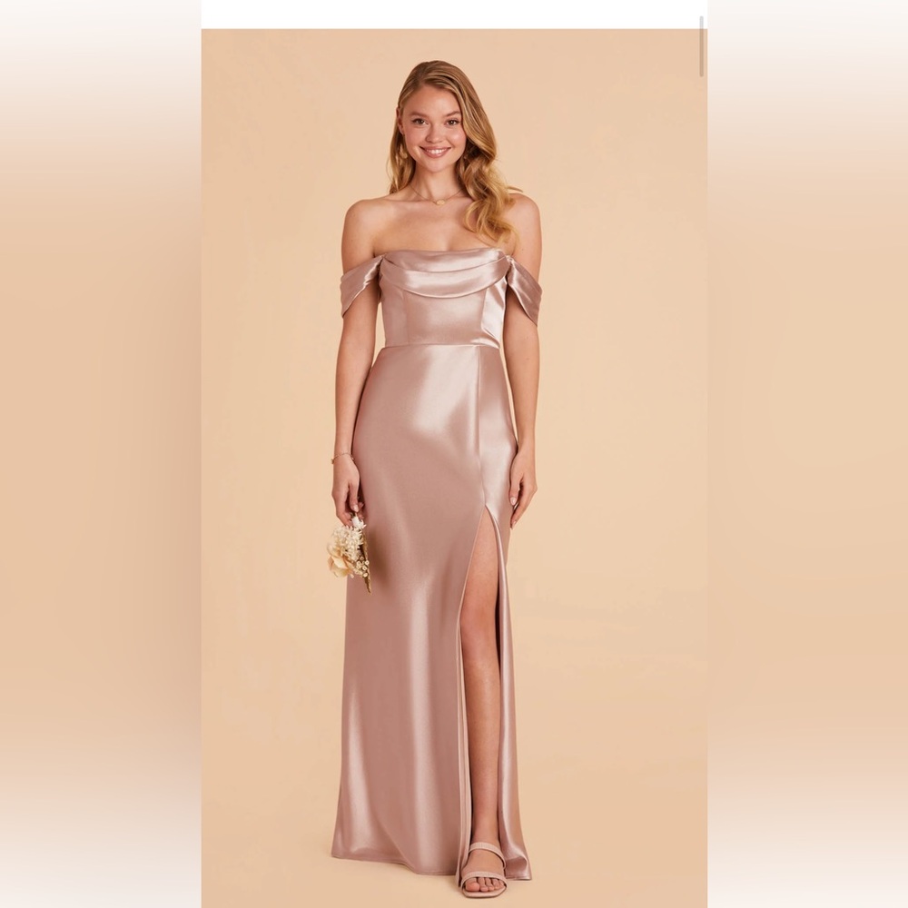 Birdy Grey Mia Convertible dress in shiny satin taupe